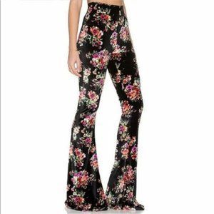 SHOW ME YOUR MUMU Velvet Floral Bell Flare Pant